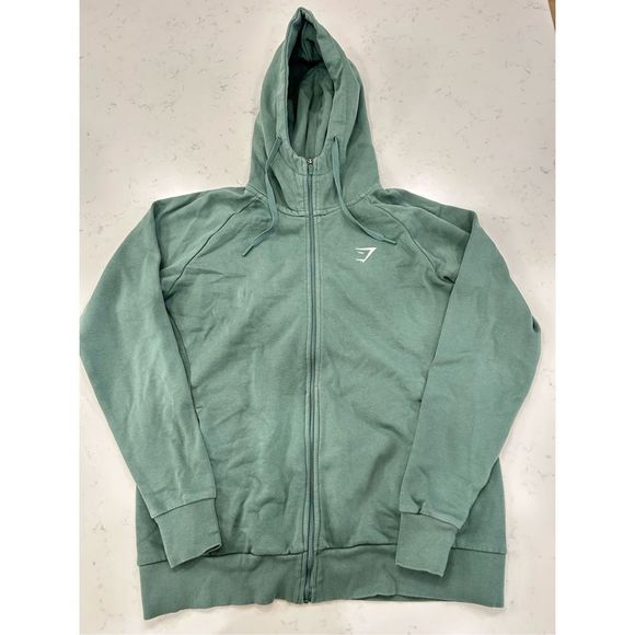 Gymshark Tops - Gymshark women’s full zip training hoodie sweatshirt small green pockets